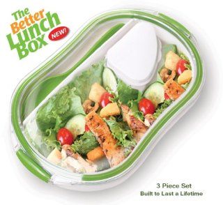 The Better Lunch Box   3 Piece Set   BPA Free   Microwave Safe   Keeps Food Fresh and Leakproof for Travel (3 Piece Set) Class Lunch Containers Kitchen & Dining