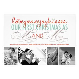 First Christmas Mr. & Mrs. Holiday Photo Greetings Invitation
