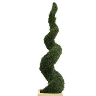 Distinctive Designs Spiral Cedar Topiary in Square Anthracite Concrete