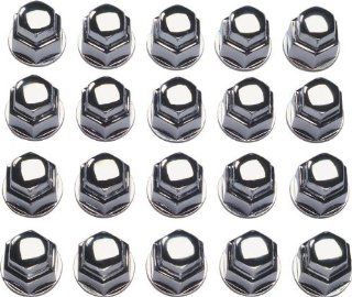 Autostyle 19Mm Wheel Nut Bolt Covers Caps Chrome Set Of 20 Plastic Automotive