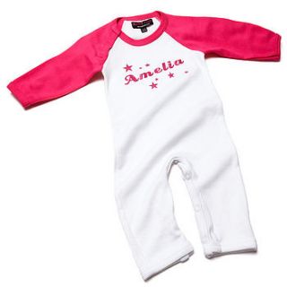 personalised 'stars' baby grow  by nappy head