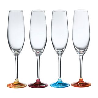 Royal Doulton 'Pop In For Drinks' Glass Champagne Flutes (Set of 4) Waterford Toasting Flutes