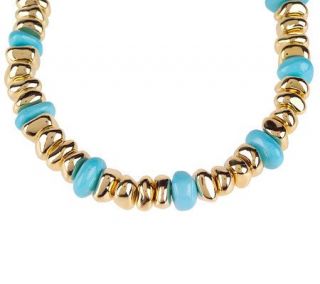 Arte dOro 16 Turquoise & Polished Nugget Necklace 18K Gold, 45.0g —