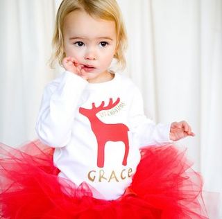 personalised 'rudolf first christmas' t shirt by jack spratt baby