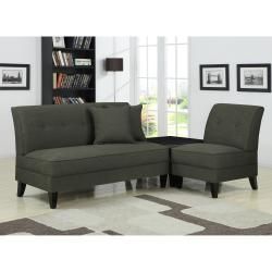 Portfolio Engle Charcoal Gray Linen 3 piece Sofa Set PORTFOLIO Living Room Sets