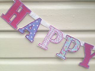 happy birthday bunting by lime tree interiors
