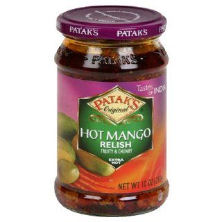 Patak Mango Pickle Hot, 10 Ounce Bottle (Pack of 4)  Condiments Pickles And Relishes  Grocery & Gourmet Food