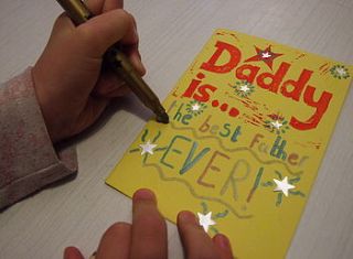 personalised 'daddy is…' birthday card by something wonderful design