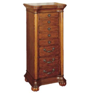 Powell Furniture Wilmington Cherry Jewelry Armoire with Mirror