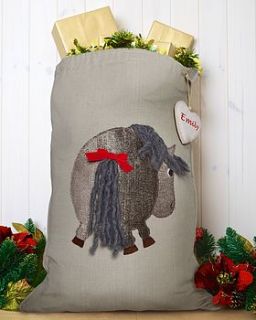 luxury personalised pony/horse santa sack by santa sacks