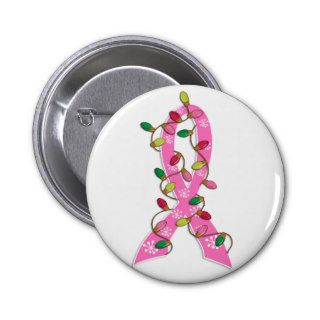Breast Cancer Christmas Lights Ribbon Pins