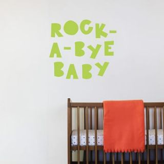 'rock a bye baby' nursery wall sticker by little chip