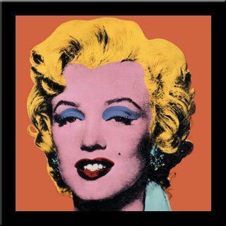 'SHOT ORANGE MARILYN, 1964' Orange Color Background Abstract Marilyn Monroe Celebrity Portrait Pop art FRAMED PRINT   Andy Warhol 29.5x29.5  