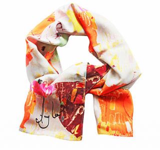 naive peach silk scarf by amy lee