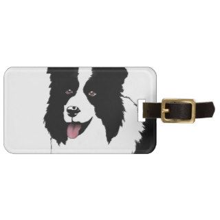 Border Collie Customize Text Background Color Bag Tag