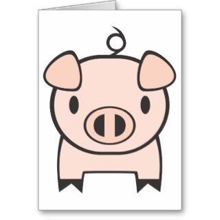 Baby Pig Cartoon Cards