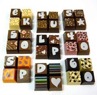 personalised chocolate squares by chocolate by cocoapod chocolate