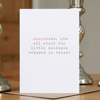 'little sausages' christmas card by slice of pie designs