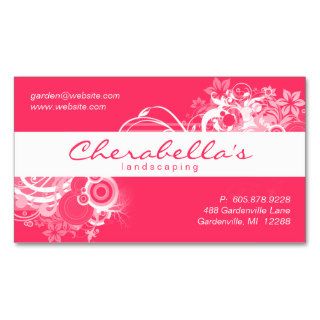 Landscaping Floral Business Card Coral White