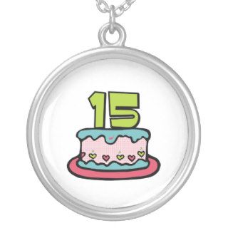 15 Year Old Birthday Cake Pendant