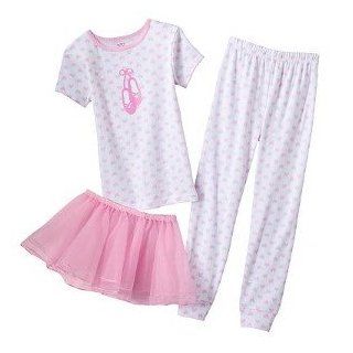 Carter's Toddler Girls 3 piece "Ballerina Hearts" Short Sleeve Cotton Pajamas Set with Tutu Skirt (2t) 2 Toddler Clothing