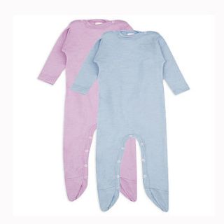 organic 70% merino/silk babygrow sleepsuit by lana bambini