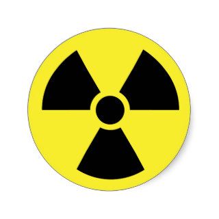 Radioactive Nuclear Hazard Symbol Round Stickers