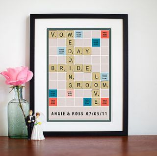 personalised word tile wedding print by of life & lemons
