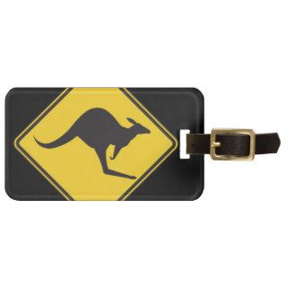 Kangaroo Caution Sign Travel Bag Tag