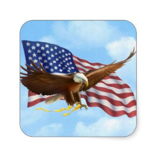 American Bald Eagle Square Sticker