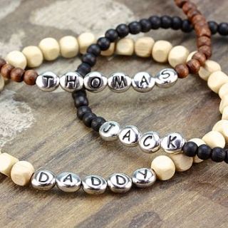 personalised men's name bracelet by lisa angel