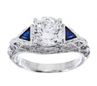 Tacori IV Diamonique Epiphany Bloom Cut Lab Created Sapphire Ring —