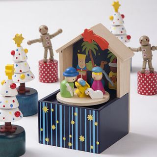 musical nativity set by the contemporary home