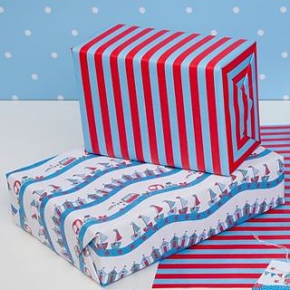 stripe double sided wrapping paper by dots and spots