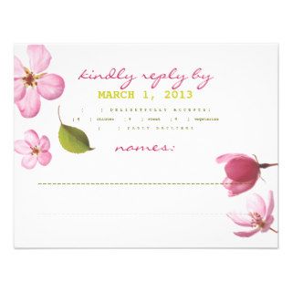 Flower Petal and Leaf Response Card Personalized Announcements