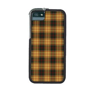 Gold and Dark Green Rustic Plaid iPhone 5/5S Case