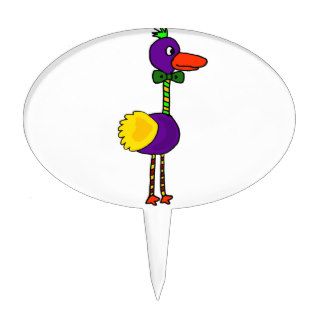 VW Colorful Funny Dodo Bird Cartoon Cake Topper