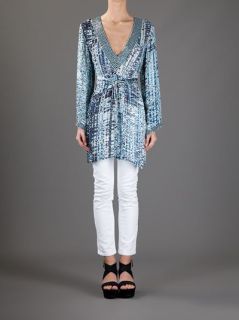 Taj By Sabrina Crippa Embellished Silk Tunic