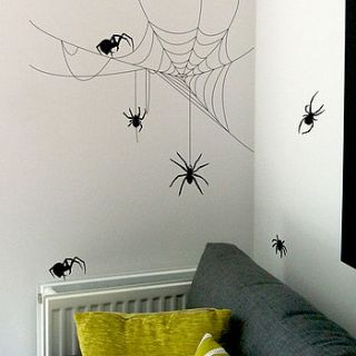halloween spider and cobweb set wall stickers by nutmeg