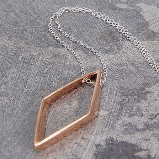 rose gold geometric diamond necklace by otis jaxon silver and gold jewellery