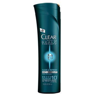 CLEAR MEN SCALP THERAPY AntiDandruff Shampoo, Clean & Refresh, 12.9 Fluid Ounce  Hair Shampoos  Beauty