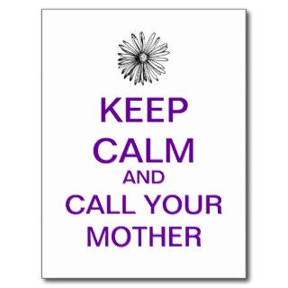 KEEP CALM And Call Your Mother Postcard (Purple)