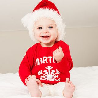 personalised snowflake christmas top by percy and nell