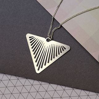 art deco geometric arrow necklace by dowse