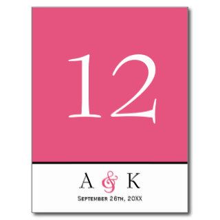 Ampersand Elegance Dark Pink Table Number Card Post Cards