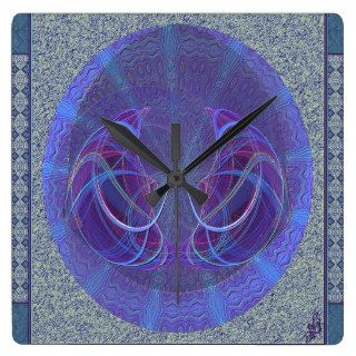 Pisces Fish Abstract Art Clock