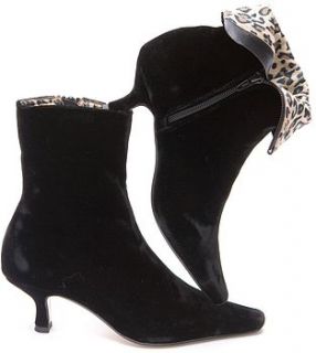 black velvet and leopard ankle boot by mandarina shoes