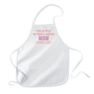 So Relative What The World's Greatest Mom Looks Adult Chef White Cooking Apron Clothing