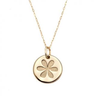 Michael Anthony Jewelry® 10K Gold Flower Pendant with 18" Oval Link Chain