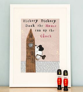 'hickory dickory dock' art print by helena tyce designs